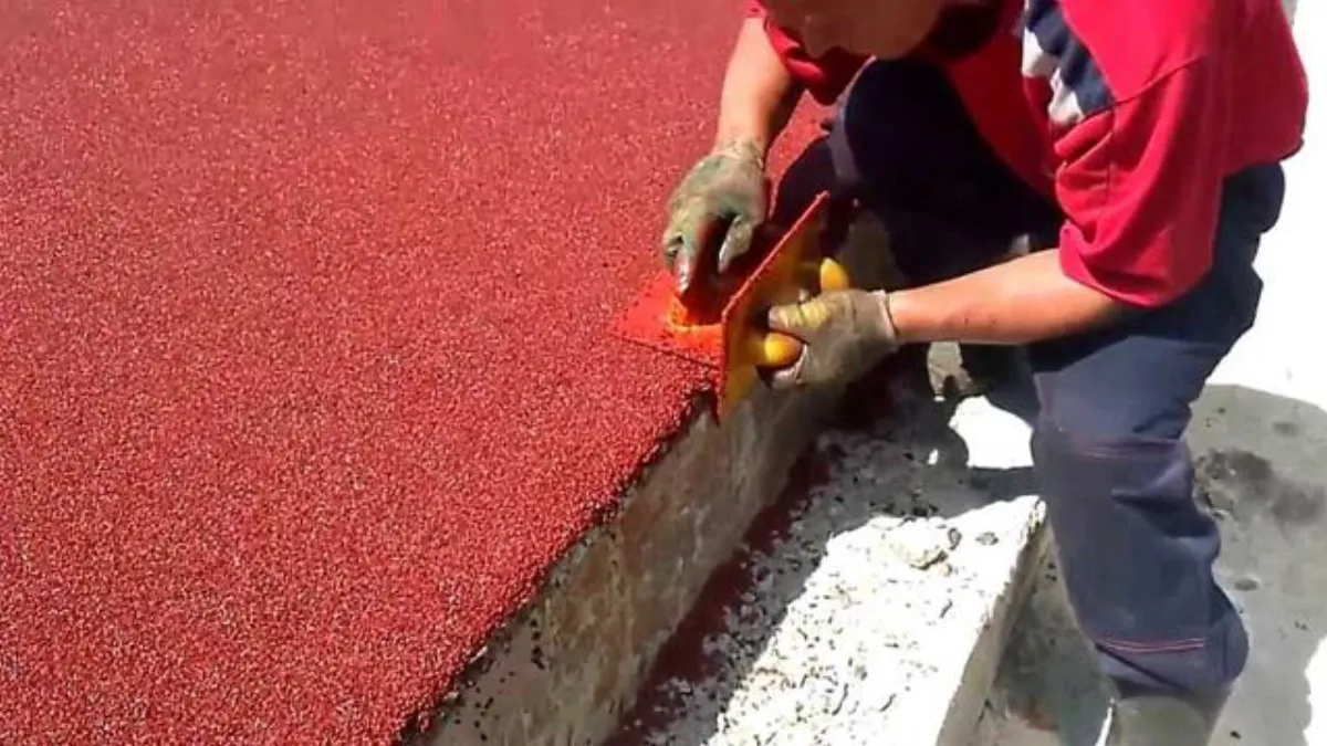 Poured in place rubber surfacing installed by B-Cool Rubber Surfacing