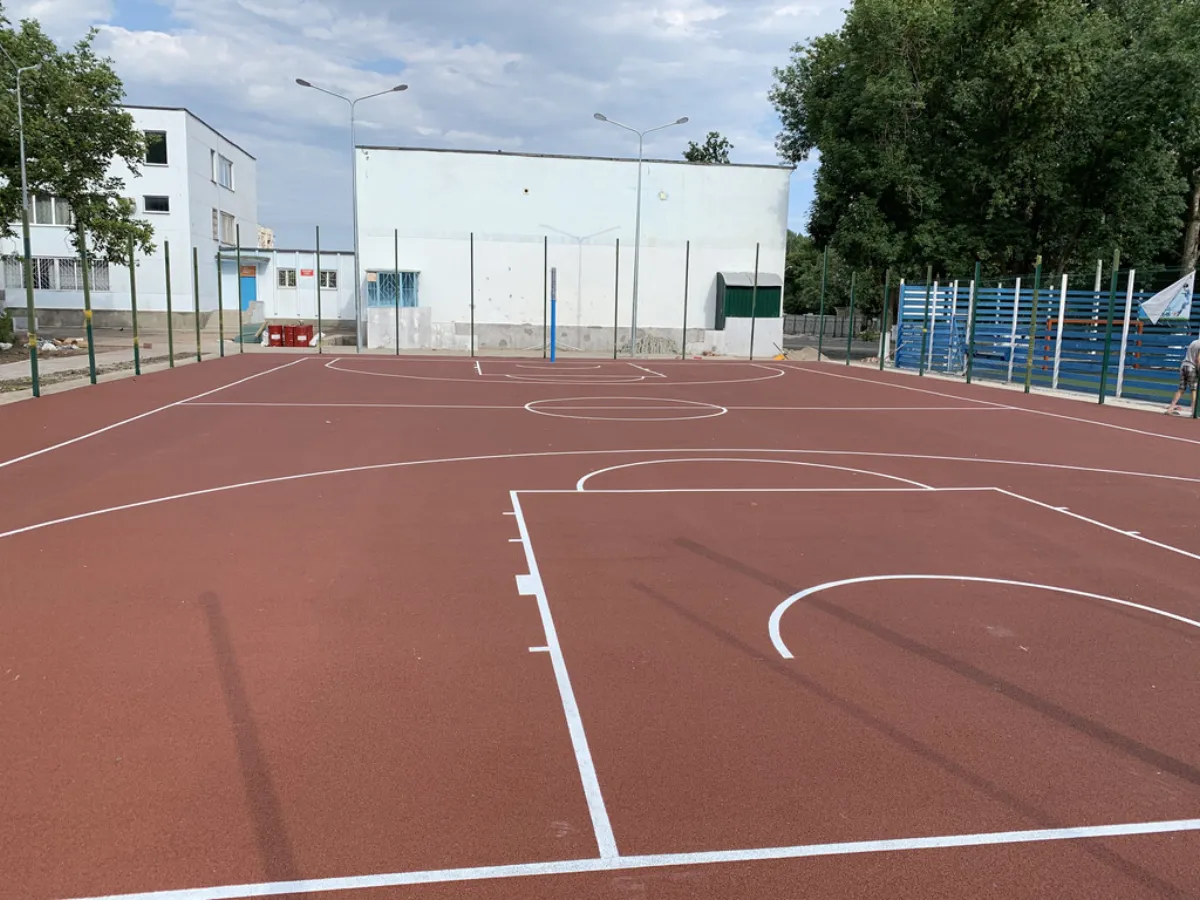 Basketball court surface
