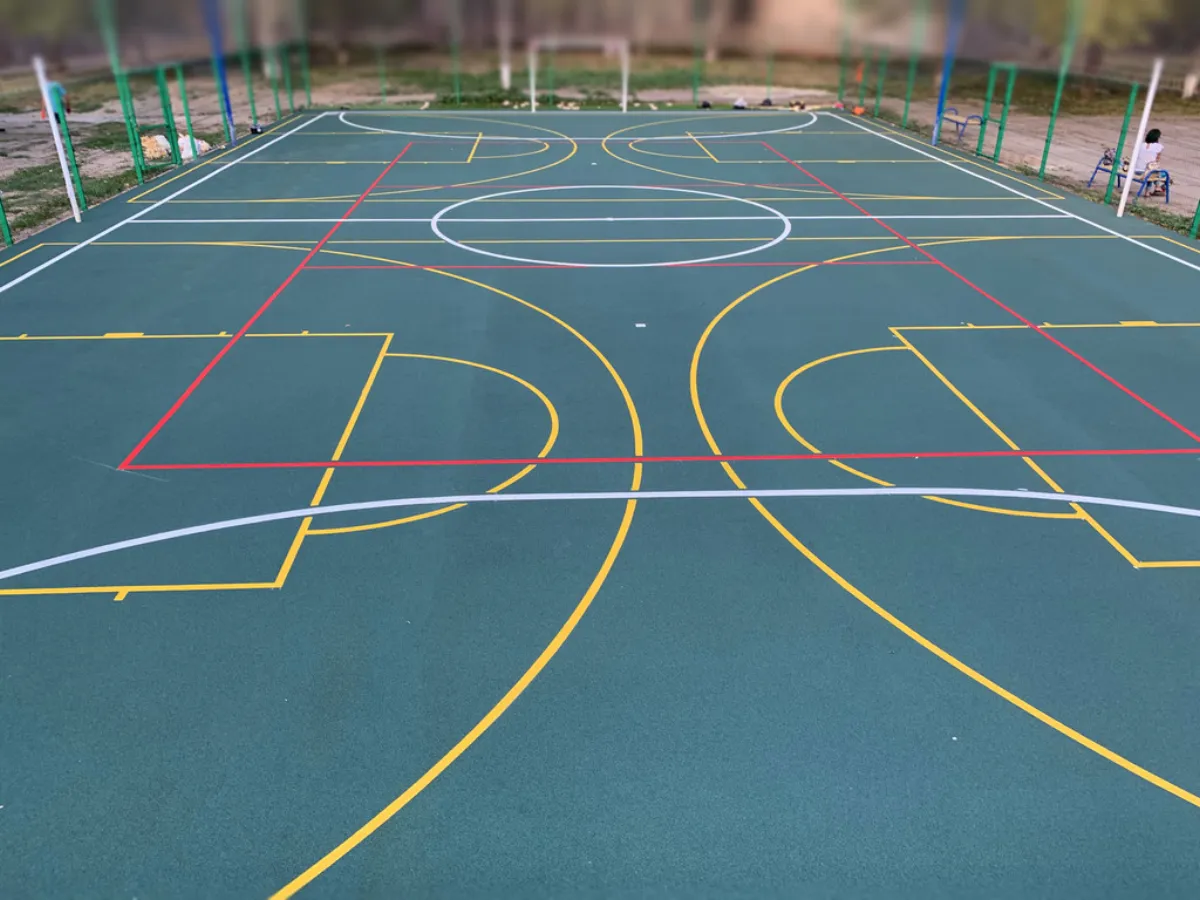 Seamless surface for a school playground