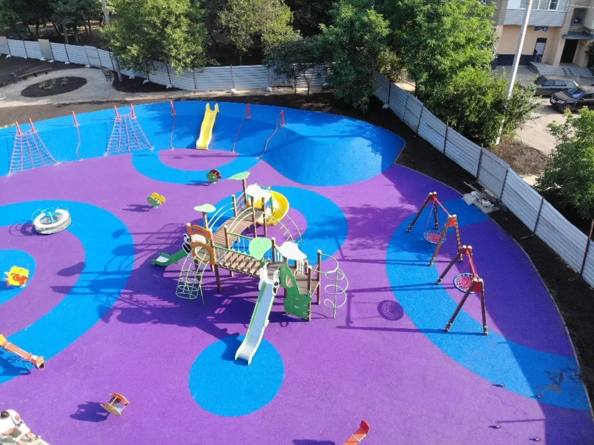 Poured in place rubber surfacing installed by B-Cool Rubber Surfacing