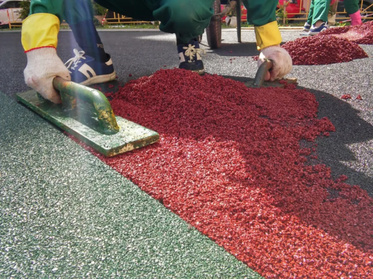 Poured in place rubber surfacing installed by B-Cool Rubber Surfacing