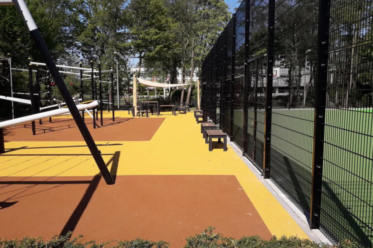 Poured in place rubber surfacing installed by B-Cool Rubber Surfacing